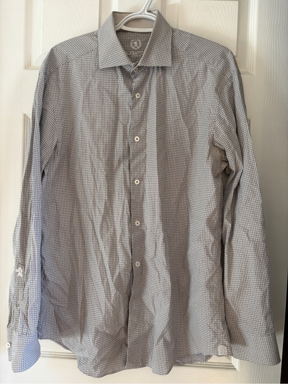 Bugatchi Men's Gray Micro-Pattern Dress Shirt